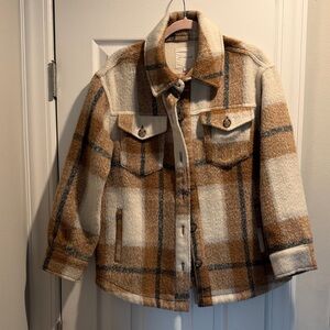Plaid Jacket in Brown and Cream